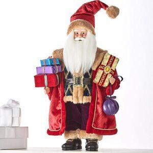HOLIDAY LANE Jewel Tones 18"H Standing Santa with Gifts